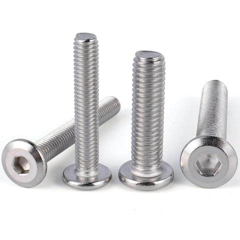Heavy Duty M6 X 1.0 Flat Head Hex Socket Cap Screws Bolts, 100 Mm Length, 15 Piece Set, 304 Stainless Steel 18-8, Full Thread