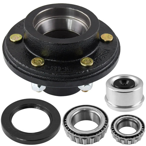 Heavy Duty 6 On 5.5 Inch Trailer Hub Kit For 6000 Lb Axles Fits 42 Spindle 6 Lug Includes Inner Bearings 25580 25520