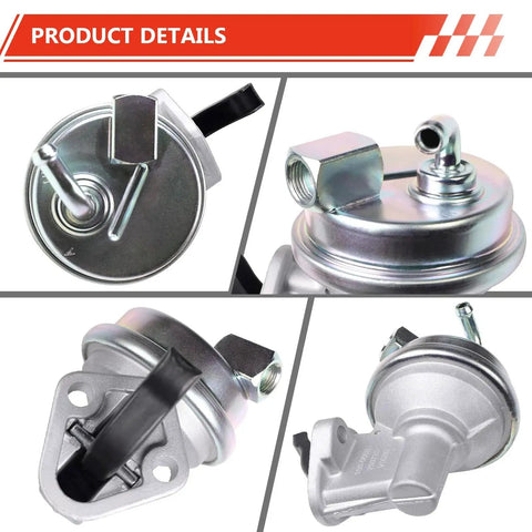 Drop-In High-Flow Mechanical Fuel Pump 35 GPH 7.5-9.5 PSI For Chevy Small Block SBC 305 327 350 V8 Carbureted Engines Direct Replacement M6624