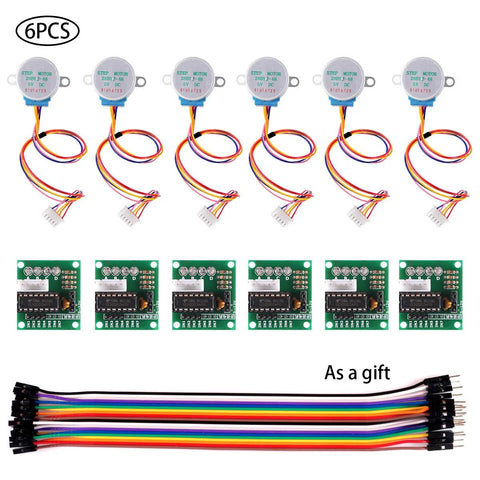 Amazon 6 pieces 28BYJ-48 5V stepper motors with ULN2003 driver boards and colorful wires