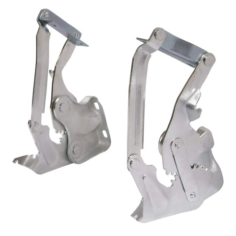Hood Hinge Pair For 1955 Chevy Bel Air Nomad One Fifty Two Ten Cars With Steel Construction And Galvanized Silver Finish Durable OEM Style