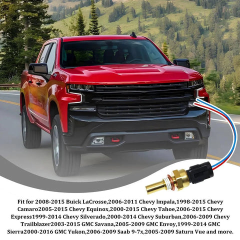 Engine Coolant Temperature Sensor With Connector Pigtail Harness Replacement OEM 19236568 Compatible With Chevy