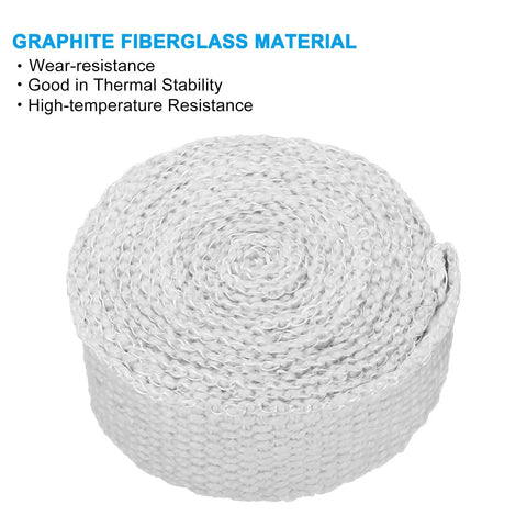 PATIKIL white ceramic fiber wood stove gasket rope, 2 in x 1/8 in x 157 in, 2 pieces