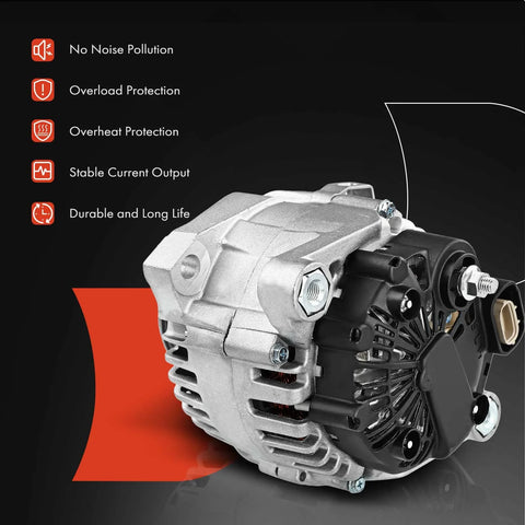 Beefy 12V 110Amp Alternator With 6-Groove CW Pulley For Hyundai Sonata 2006-2010 And Kia Forte 2010-2013 side view