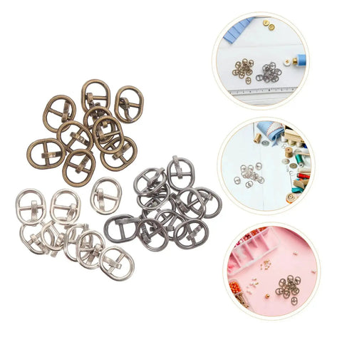 150 Pieces Mini Belt Fasteners Alloy Buckles For Sewing Crafts Small Metal Buckles With Single Prong For Doll Clothes Shoes Bags DIY Accessories And Your Go To Quick DIY Builds shown in assorted colors