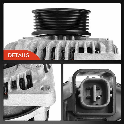 Close-up of Alternator Replacement For Honda Odyssey 2007, Pilot 2007-2008, Ridgeline And Acura MDX TL RL 2005-2009, 130Amp 12V
