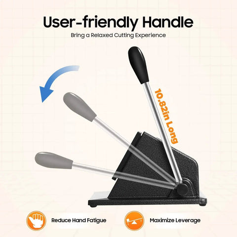 User-friendly handle of Heavy Duty Button Circle Cutter 2.75 Inch Circle To 2.28 Inch Button Pin Die Punch with 10.82-inch lever.