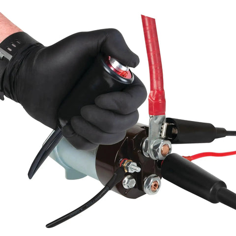 Heavy Duty Remote Start Kit For Cars And Trucks With Push Button Switch And 5 Foot Wire Leads in hand