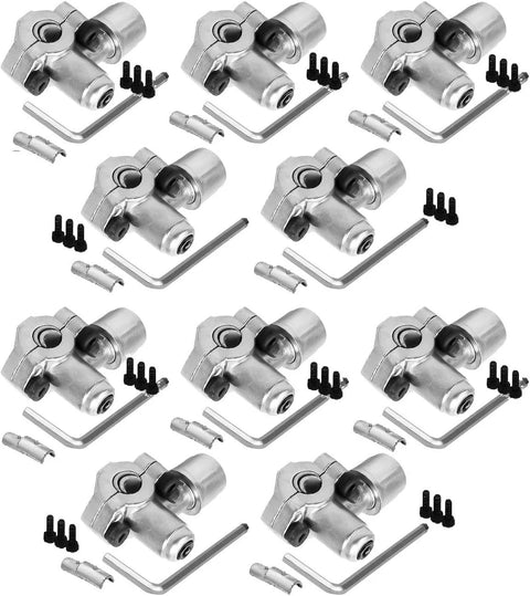 BPV-31 bullet piercing refrigerator line tap valves, 10-pack, silver metal with screws and hex key.