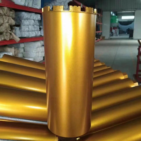 Heavy Duty 8 Inch Wet Core Drill Bit For Concrete And Masonry With 14 Inch Depth Diamond Grit Coated Cobalt Steel Core Bit