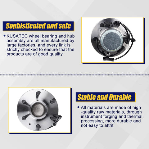 Close-up of Beefed Up 515054 2WD Front Wheel Hub And Bearing Assembly For Chevy Silverado Express Tahoe Avalanche Suburban 6 Lug With ABS Replacement