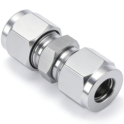 Amazon Lophtnix 304 stainless steel compression tube fitting union with double ferrules, 3/8 in OD x 3/8 in OD, pack of 2