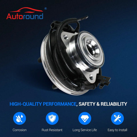 Front Wheel Hub And Bearing Assembly 2 Pack For 2006-2010 Ford Explorer And 2006-2010 Mercury Mountaineer With 5 Lug And ABS