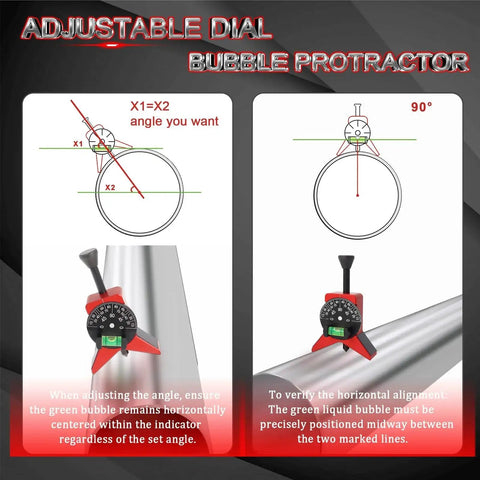 Pipe Center Finder With Magnetic Centering Head For Pros, 2.75 Inch Y Type Pipe Fitting Tool shown in use on pipe