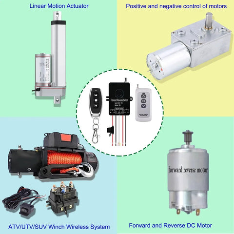 Waterproof Remote Forward Reverse Switch For 12V To 72V Systems, 30A Heavy Duty Linear Actuator Controller With 168 Ft Wireless Range, Works With All Linear Actuators, Ideal For Truck ATV SUV Winch Wireless Systems and various motor components