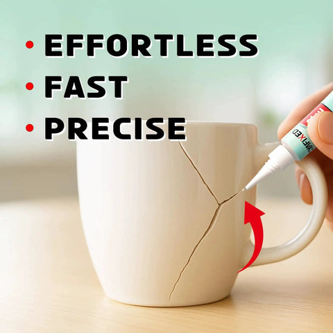 Applying Clear Gel Super Glue For Wood Plastic Metal Bonding Instant Adhesive For Crafts to repair cracked ceramic mug