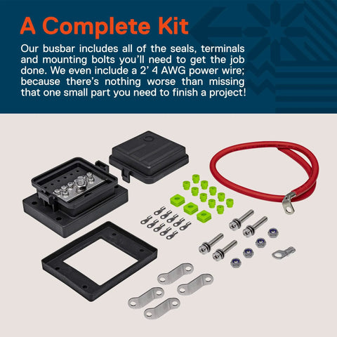 Waterproof Ground Power Distribution Terminal Block with Insulated Bus Bar Box for 12V Auto Marine Car RV Boat UTV ATV