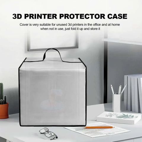 Heavy Duty Waterproof Anti Static Nylon Dust Cover for 3D Printers on desk, silver, 18.9 by 14.6 inches, with handle, fits Adventurer 5M