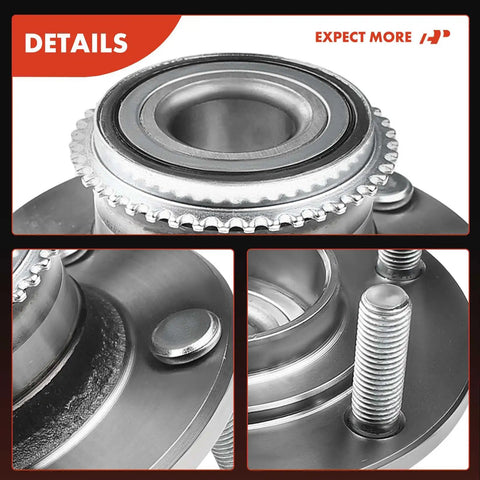 Close-up of Rear Wheel Bearing Hub Assembly With ABS Ring for Mitsubishi Lancer 2004 2006 and Outlander 2003 2006 5 Lug FWD