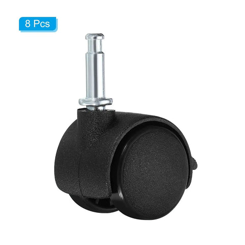 1 Inch Swivel Stem Casters With Brakes 8 Pack Nylon Wheels 360 Degree Insert Swivel Stem For Chairs And Furniture Replacement
