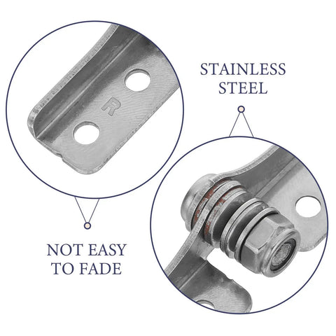 Close-up of Heavy Duty Adjustable Friction Hinge Kit For Doors And Cabinets With Damping So It Stays Put At Any Angle 0.8 Nm Torque