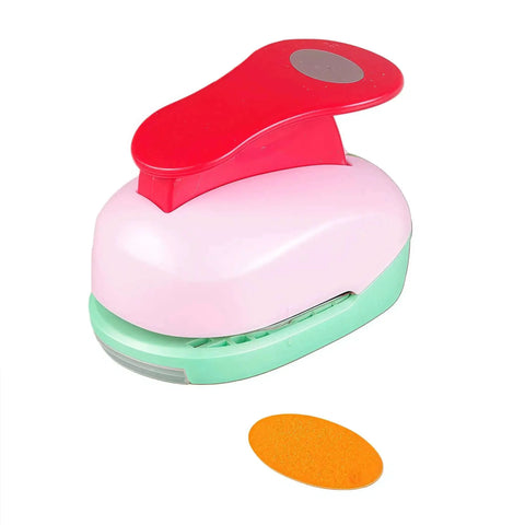 1 Inch Oval Lever Punch For Crafting And Scrapbooking Handheld Paper Punch For DIY Cards Gift Tags Candy Color Finish