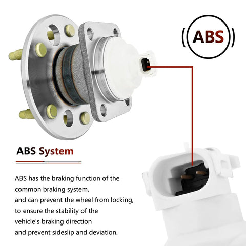 ABS system feature of Rear Wheel Hub Bearing Assembly Pair Drop In Ready For Chevy Impala Monte Carlo Uplander Venture Buick