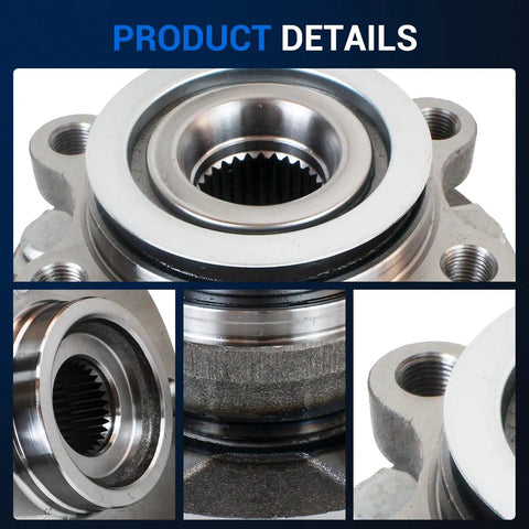 Close-up details of 2 Pack Front Wheel Hub And Bearing Assembly Direct Fit For Nissan Rogue 2008-2013 Rogue Select 2014-2015 Sentra 2007-2012 2.5L 5 Lug ABS Easy Install Driver And Passenger Side