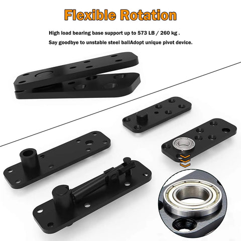 Hidden Door Hinge Set 304 Stainless Steel Beefy Heavy Duty Pivot Hinge With 573Lb Load Rating shown disassembled with parts visible