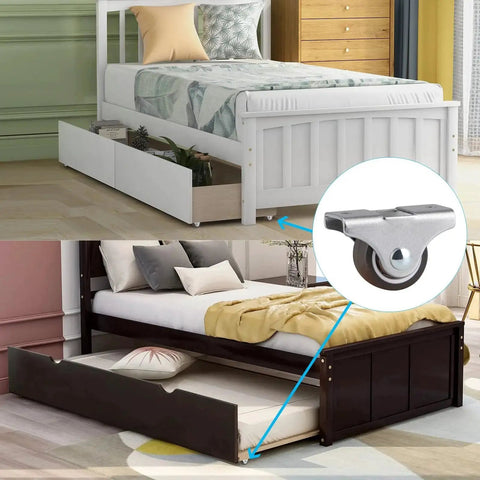 4 Pack 1 Inch Rigid Caster Wheels Low Profile Top Plate Fixed Casters For Cabinets Drawers Trundle Beds And Furniture Chrome Plated Steel