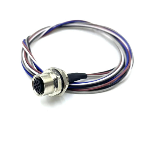 Tough As Nails M12 5 Pin A Code Female Connector Cable IP67 unshielded straight aviation socket for panel or cable