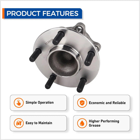Set Of 2 Rear Wheel Hub And Bearing Assembly 512519 For Mazda 6 2014 To 2020 And CX-5 2013 To 2020 OE Grade Drop In Replacement