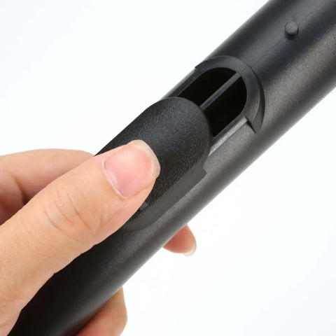 Close-up of Miele Curved Hose Extension for S2110 S501 S524 and C1 C2 C3 Canister Vacuums showing plastic grip tube attachment