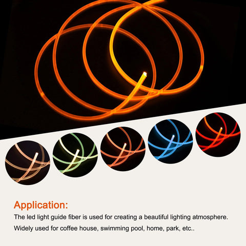 MECCANIXITY PMMA side-glow fiber optic cable, 3mm, 1m, orange for LED light guides