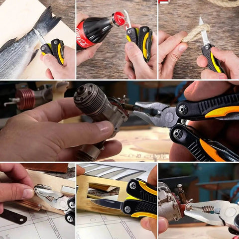 12 In 1 Mini Multitool Pocket Tool With Pliers Folding Knife Wire Cutter Saw And Bottle Opener For EDC Camping Hiking