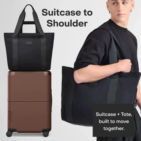 Expandable Carry On Max 21 Inch Airline Approved Rolling Luggage With Travel Tote for Men and Women TSA Lock Dark Brown Finish