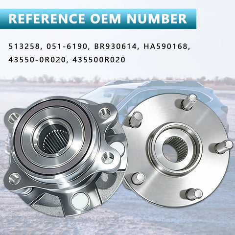 Two Piece Front Wheel Hub And Bearing Assembly Set For RAV4 2006-2018 Mirai 2016-2020 Scion Tc 2011-2016 With ABS 5 Lug