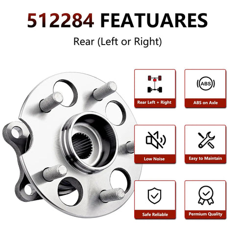 Pair AWD Rear Wheel Hub Bearing Assembly Fits Toyota Highlander 2004-2013, Venza 2009-2016, Lexus RX330 2004-2006, RX350 2007-2009, RX400H 2006-2008 Replacement, Durable Sealed Bearings Ensuring Smooth Ride And Easy Installation