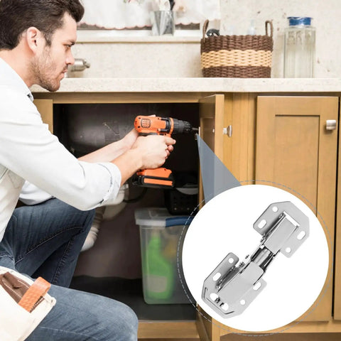 Install Heavy Duty Hydraulic Screw Hinges For Kitchen Cabinets Wardrobe Cupboard Doors With Soft Close And High Load Bearing Capacity