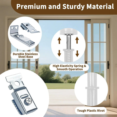 2 Pack Bifold Door Hardware Repair Kit For Folding Closet Doors With Pivots, Guide Wheels, Brackets And Screws diagram