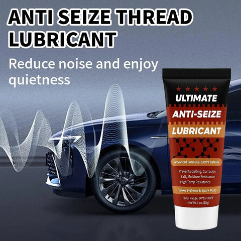 Copper Anti Seize Thread Lubricant For Spark Plugs And Automotive Fasteners, 1oz tube shown with car and noise waves