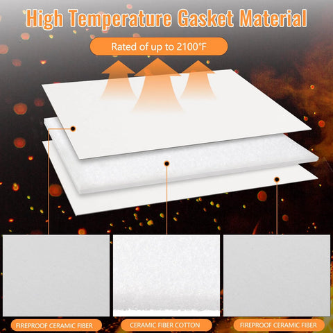 Antrys 4-pack high-temperature gasket material: white ceramic fiber insulation sheets rated to 2100°F with three texture swatches