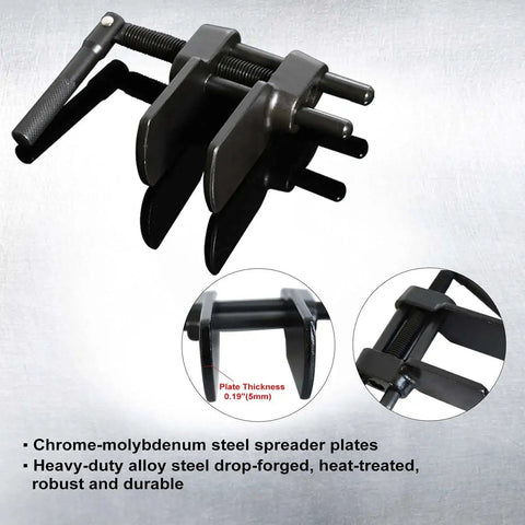 Heavy Duty Disc Brake Pad Spreader Tool For Caliper Piston Retraction, shown with chrome-molybdenum steel spreader plates.