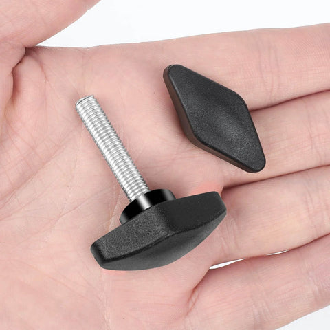 M6 20mm Thumb Screws With T Handle Wing Knobs For Woodworking Machines Black 4 Pack Plastic Grip Clamping Knobs