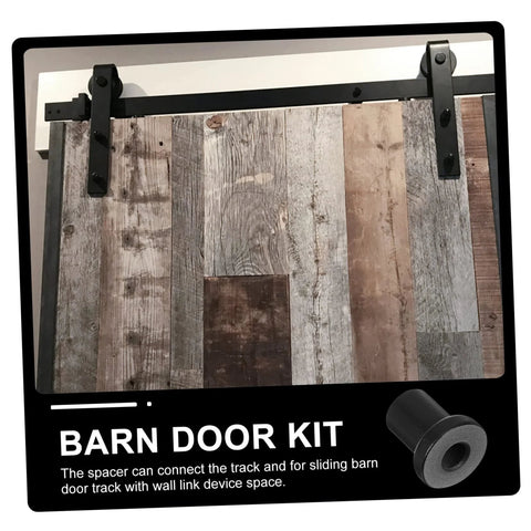 4 Pack Barn Door Track Spacers Built Tough With Sturdy Carbon Steel Connectors for sliding doors, wall installation shown