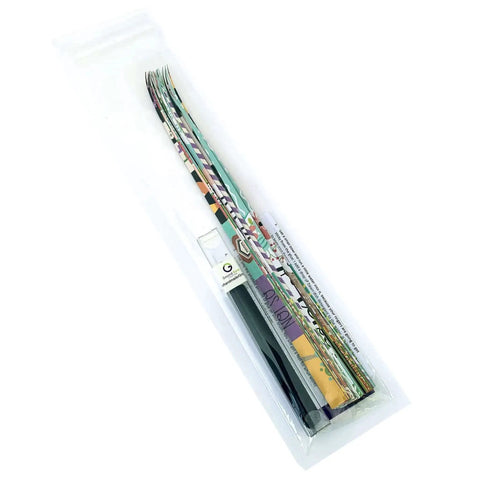 DIY Paper Bead Kit With Roller Tool Featuring A 3MM Stainless Tip And A Three Quarter Inch Slotted Tip, colorful paper strips visible