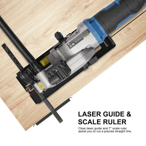Mini Circular Saw Corded 4 Amp 3500 RPM With Laser Guide And Rip Guide For Precise Wood Cuts Ideal For DIY Projects top view
