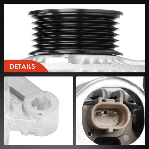 Beefy Alternator Replacement For Jeep Wrangler TJ 2001 To 2006 4.0L 12V 117A Clockwise 6 Groove Pulley detail view