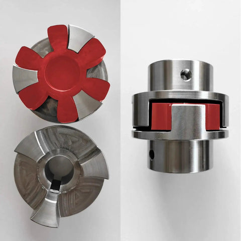 L090 Jaw Coupling Insert Set Red Four Pieces Urethane Flexible Solid Center Inserts For L-Jaw Couplings 20 Mm Inner Diameter