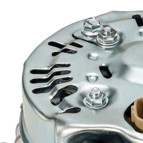 Close-up of Beefed Up 90 Amp Alternator For Honda Prelude 1997 2001 Replacement 12V Six Groove Pulley OEM Grade Reliability Fits Honda